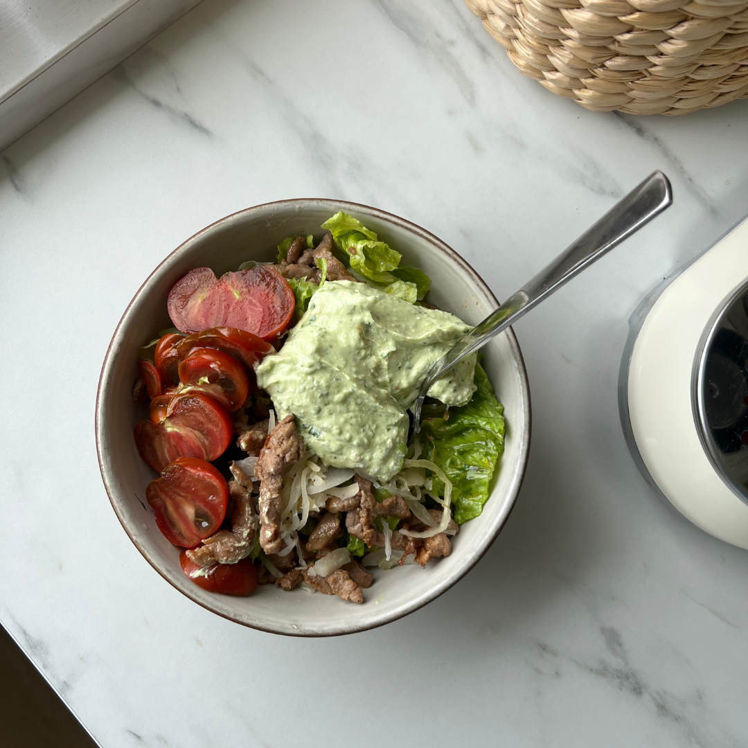 Cottage cheese dressing med koriander